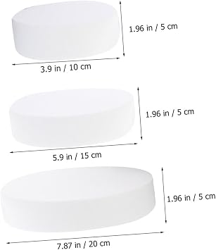SOLUSTRE Foams Cake Model Small Fake Cake Set for Decorating White Lightweight Can Be Sanded Painted for Wedding Practice and Party Display