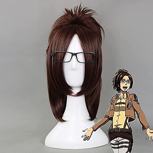 GLFDYC PerüCken FüR Attack on Titan Hange Zoe, Erwachsene Haarteile Anime Cosplay Requisiten Zubehör, Anwendbarer Anlass Halloween Party Karneval Nachtleben