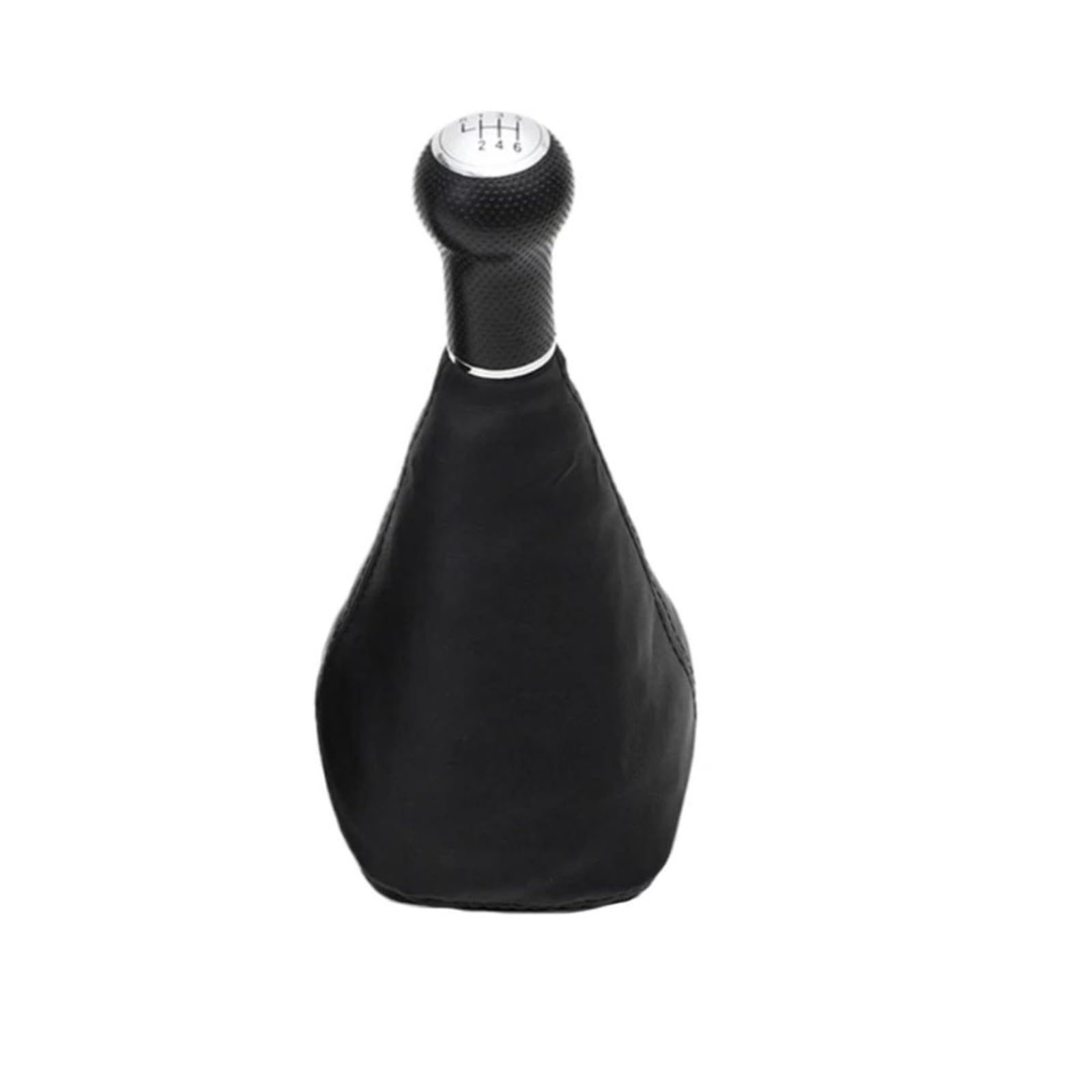 Jsyalmslw Silver-12Mm-6Speed Shift Lever Knob For Vw For Golf For Bora 1998-2006 Pu Leather Upgrade
