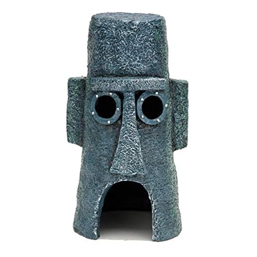 Penn-Plax Spongebob Squarepants Officially Licensed Aquarium Ornament – Squidward’s Easter Island Home – Large