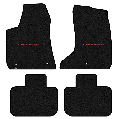 Lloyd Mats LogoMat Custom Floor Mats for Dodge Charger AWD 2011-ON (Charcoal, 4PC - Red Charger)