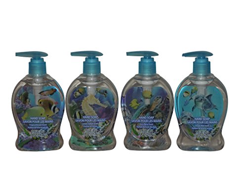 Bundle (4 Items) Aquarium Hand Soap / Ocean Mist/ Very Berry/lemon Splash/tropical Breeze (Four 7.5 Ounce Bottles)