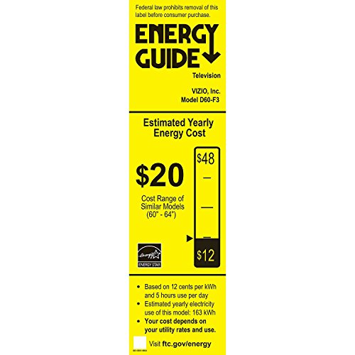 Vizio D-Series 60" Class (60" Diag.) 4K Ultra Hd Hdr Smart Tv – D60-F3 #TOP1