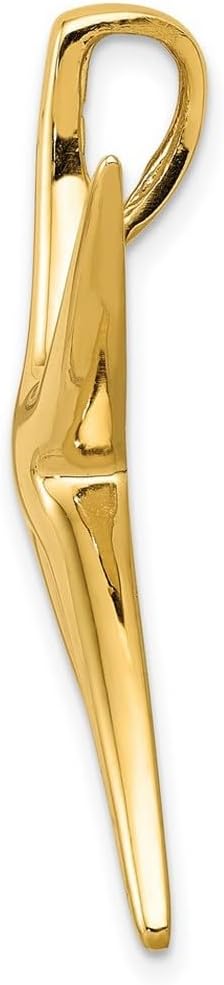 JewelryWeb 28mm 14k Solid Yellow Gold Polished Sea shell Nautical Starfish Slide Pendant Necklace for Women - Image 3