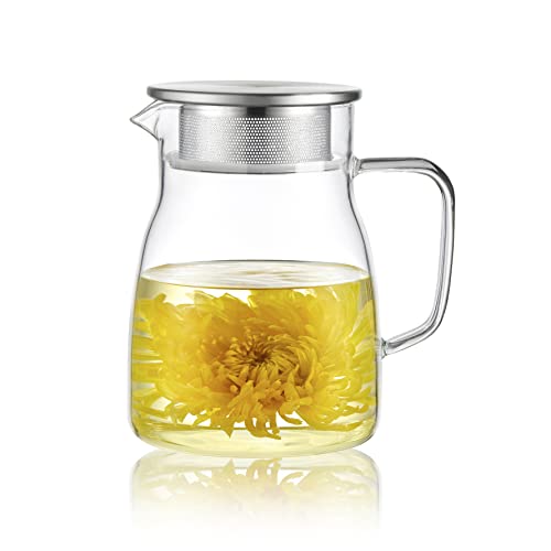 CNGLASS One-Touch Glass Teapot, 27oz(800ml) Glass Tea Kettle - image 1