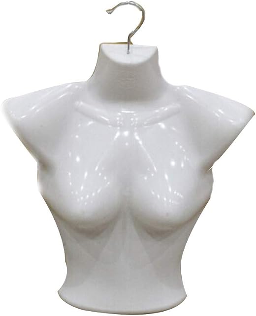 GREENLANS Female Mannequin, Plastic Half Body Female Mannequin Torse Underwear Clothing Form Display Rack White