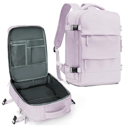 Mochila de viagem coowoz unissex, grande, mala de mão, mochila para trilha, Roxa, Large