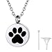 Produktbild Richsteel Memorial Urne Asche Andenken Silber Hunde Fußabdruck Anhänger mit 50+5cm Rolokette für Tierliebhaber