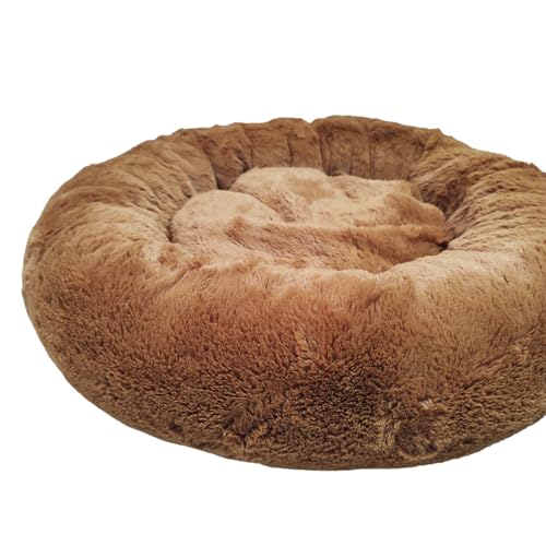 Cama Pet Caminha Redonda Pelúcia Nuvem Cachorro Gato 50 x 50cm (Marrom)