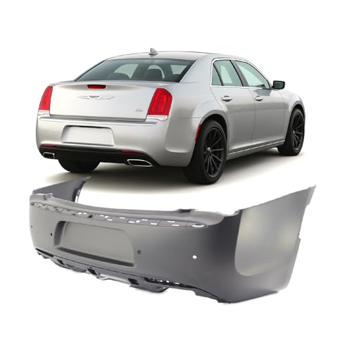 Image of FitParts Compatible with Chrysler 300 2015-2018 Rear Bumper Cover | Primed, With Parking Sensor Holes, Sedan, Ready to Paint, OEM 5PN47TZZAD, CH1100A00