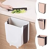Aplicación Amplia: ¿Crees que esta basura solo puede colgar? Entonces te equivocas. Hay un soporte en la parte inferior de la cubo basura colgar pared, que también puedes colocar en el suelo si quieres. Ampliamente utilizado en cocinas, residencias universitarias, salas de estar, dormitorios, automóviles y oficinas, etc.