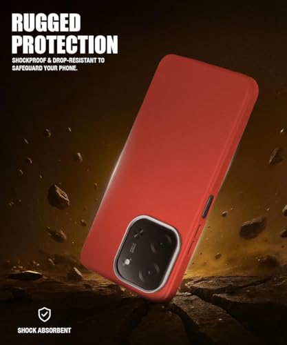 Image of WOW IMAGINE Back Cover for Mi Redmi 15C 5G | Poco C85 5G 2025 | Ultra Slim Flexible Non-Slip Grip | Inner Fabric | Metal Camera Ring & Lightweight Soft Silicone Mobile Case - Crimson Red