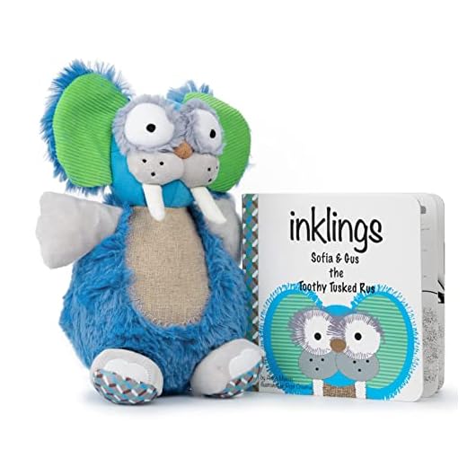 Inklings Baby & Toddler Plush Soft Bean Bag Toy with Full Color Board Book Set, Inclusive Stories for All Families (Gus The Toothy Tusked Rus)