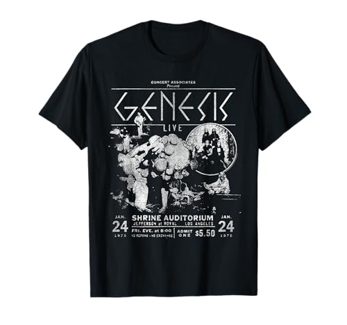 Image of Genesis Live 1975 Shrine Auditorium Los Angeles T-Shirt