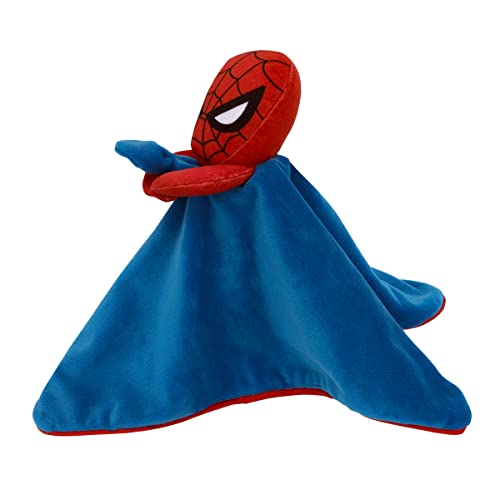Image of Marvel Spiderman Blue and Red Super Soft Security Baby Blanket