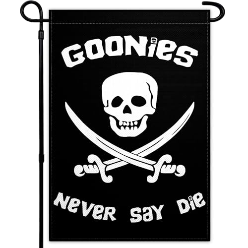 Never Say Die Garden Flag 12x18 Inch Double Sided Small American Pirate Garden Flags for Outside Lawn Indoor Outdoor Yard Garden Sign Decoration