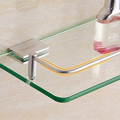 Almacenamiento de aluminio para ducha moderna con estante de vidrio monocapa de 20cm 7