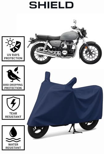 Image of Shield Heavy Duty Bike Cover for Honda Hness CB350 | All-Season, Tear-Proof Fabric | with Side Mirror Pocket & Buckle Belt