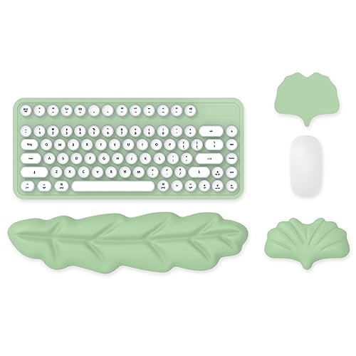 iCasso Keyboard Wrist Rest Set, Ergonomic Memory Foam Wrist Support pad for Keyboard and Mouse, Easy Typing and Wrist Pain Relief pad for Office, Studying, Gaming, Computer Laptop (Green)