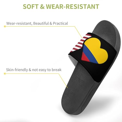 U.S. Colombia Flag Heart House Sandals Non-Slip Bathroom Slippers Beach Summer Shoes for Men Women3