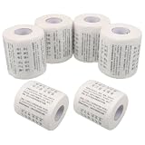 6 Rollen Dekorative Toilettenpapierrolle mit Muster, 6 Holzstoff