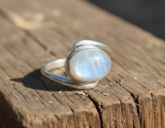 Image of 55Carat Choose Your Color Natural Gemstone Silver Statement Rings for Gift Corssover Style Size 5 to 12