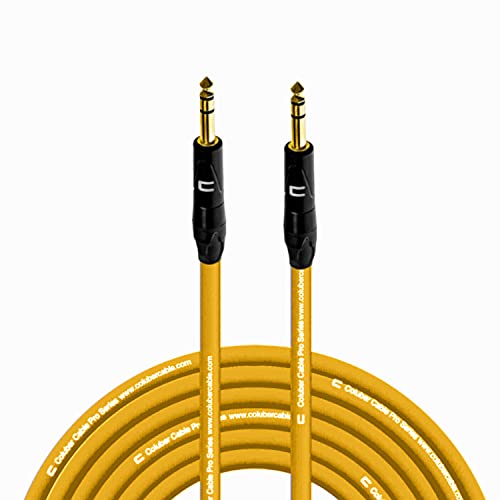 COLUBER CABLE 1/4 TRS Male to 1/4 TRS Male 35 ft, Yellow