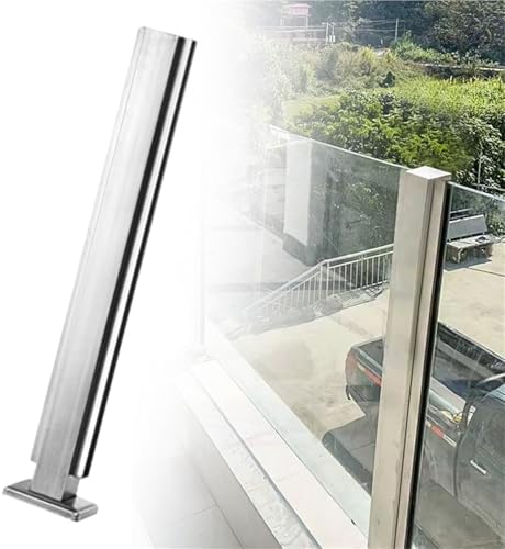 Outdoor Glass Railing Post for Decks & Patios, Stainless Steel Baluster Column, 40in Indoor Stair Railing Kit, Durable Vitreous Balustrade - Perfect for Balconies