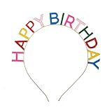 Kefley Birthday Headband Crown Rainbow Color Happy Birthday Hat Headpiece Bday Gift for Women Men Girls Boys Birthday Props for Photoshoot Bday Birthday Party Accessories Favors Decoration