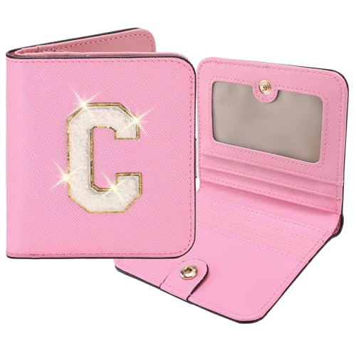 Image of RNIEGA Initial Wallet Women Small Teen Girl Gifts Trendy Stuff Girls Wallets Personalized Christmas Birthday Gift for Women Friends Daughter Granddaughter 6 7 8 9 10 11 12 13 Year Old Pink C
