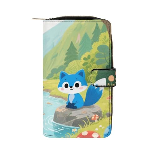 Quiet Valley Printed Leather Wallet, Multifunctional Leather Purse, Compact Card Holder Wallet, Pattern Wallet, Travel & Daily Use Wallet