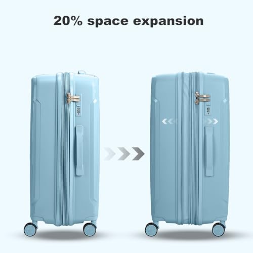 Image of Nazhura Luggage Set, 3-Piece Hardside Suitcase Set, 20-inch Carry On, 24-inch, 28-inch Luggage