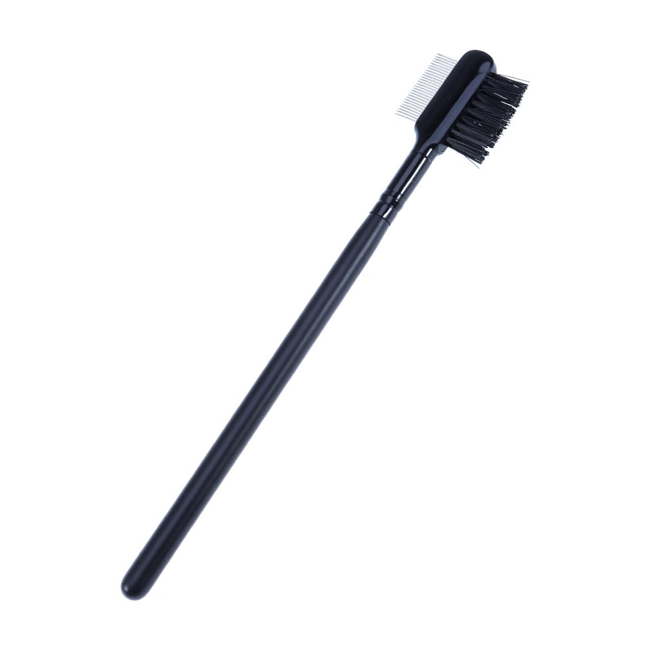 SEWACC Dual-ended Eyebrow Brush and Eyelash Comb Stainless Steel Portable Beauty Makeup Brush Tool for Precise Brow Grooming and Lash Separation