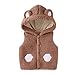 Bébé Gilet Manteau à Capuche, Garçons Filles Hiver Veste sans Manche Peluche Gilet Chaud Enfant Waistcoat Vêtement Cadeau 1-2 Ans,Marron