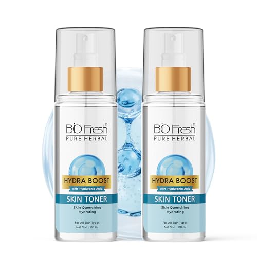 Image of BIOFRESH Pure Herbal Hydra Boost Skin Toner - 100Ml with Hyaluronic Acid, Skin Quenching Hydration for Soft, Supple & Refreshed Skin, No Parabens, Nano Multi-Vit Herbal Extract, Suitable for All Skin Types (Pack of 2)
