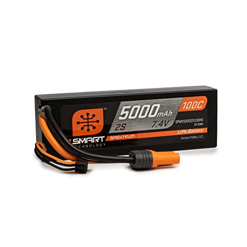 Spektrum 7.4V 5000Mah 2S 100C Smart Hardcase Lipo Battery: Ic5, Spmx50002S100H5 #TOP1