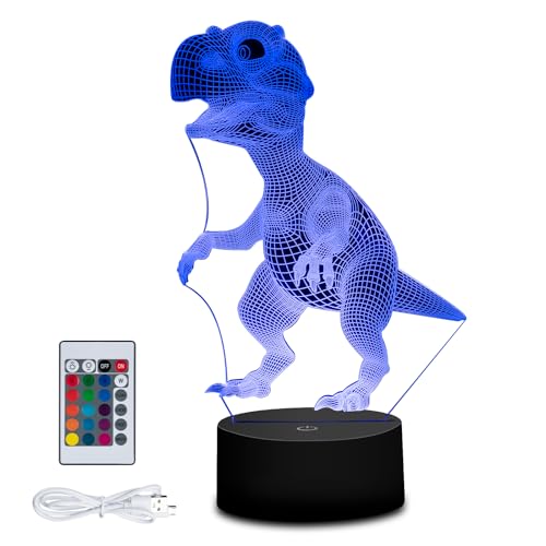 Opiniones y reviews de Lampara 3d . 45 Sendowtek 3D Luz Nocturna de Dinosaurio para Niños, Lámpara de Noche con Control Remoto 7 Cambios de Luz LED Decoración de Escritorio/Dormitorio Regalo Creativo de...