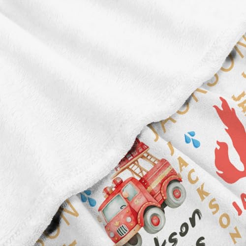 Image of Personalized Fire Trucks Firefighter Custom Baby Blanket Gifts for Boys Girls Super Soft Blanket Swaddle Newborn Cozy Receiving Blanket Stroller Throw 40x30 in for Puppy