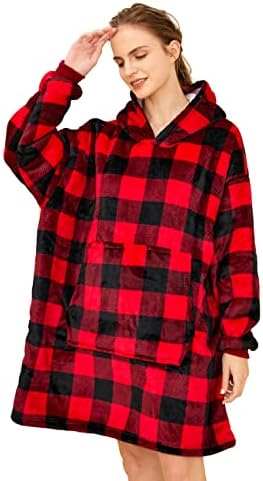 AAXII Hoodie Blanket, Oversized Sherpa Blanket Hoodie, Super Soft Cosy Comfy Fleece Hooded Blanket, Suitable Wearable Hooded for Women Men Adult Girls Boys Teenagers, One Size fits All