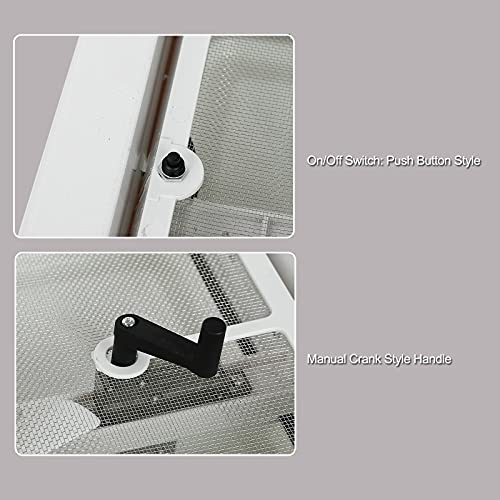 Caqeg 14" Rv Roof Vent For Camper Trailer Universal White Lid Roof Vent With 12V Rv Vent Fan 6" Blades White Lid Inner For Garnish Ring #TOP2