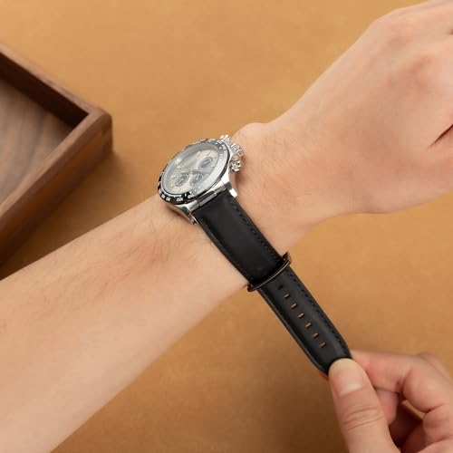 CORROPELLE Correa de Reloj de Cuero de Liberación Rápida 18mm 19mm 20mm 21mm 22mm, Correas de Reloj de Cuero Genuino Elegantes Vintage Retro de Repuesto para Hombre Mujer, Reloj y Smartwatch - imagen 6