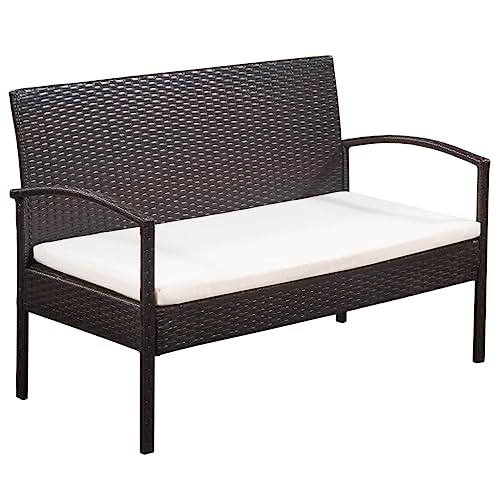 Salon de jardin polyrotin marron idéal pour aménager terrasse et balcon