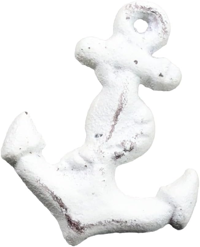 Miniatura 4 de Ebros Gift Paquete de 6 piezas rústicas envejecidas envejecidas pintadas a mano de hierro fundido náutico marino barco ancla cajón gabinete puerta