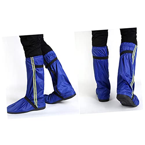 Cubrezapatos DOITOOL para hombre y mujer, cubiertas impermeables para lluvia y nieve, tela oxford azul, talla M miniatura 4