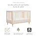 Babyletto Lolly 3-in-1 Baby Crib Convertible to Toddler Bed & Daybed - GREENGUARD Gold Certified - 4 Adjustable Heights - Includes Toddler Conversion Kit - Made of 100% Solid Wood - Washed Natural