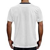 Camiseta con Estampado de Galaxia, diseño de Estrellado cósmico, Cuello, Manga Corta, Estilo Casual y Moderno. para Playa y Vacaciones