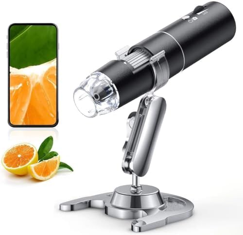 Wireless Digital Microscope, Skybasic 50X-1000X Magnification WiFi Portable Handheld Microscopes with Adjustable Stand HD USB Microscope Camera Compatible with iPhone Android iPad Windows Mac Computer - View 3