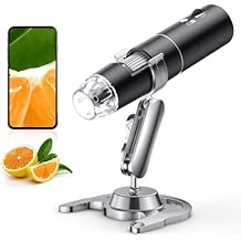 Wireless Digital Microscope, Skybasic 50X-1000X Magnification WiFi Portable Handheld Microscopes with Adjustable Stand HD USB Microscope Camera Compatible with iPhone Android iPad Windows Mac Computer