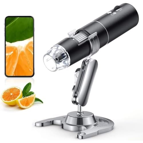 Wireless Digital Microscope, Skybasic 50X-1000X Magnification WiFi Portable Handheld Microscopes with Adjustable Stand HD USB Microscope Camera Compatible with iPhone Android iPad Windows Mac Computer