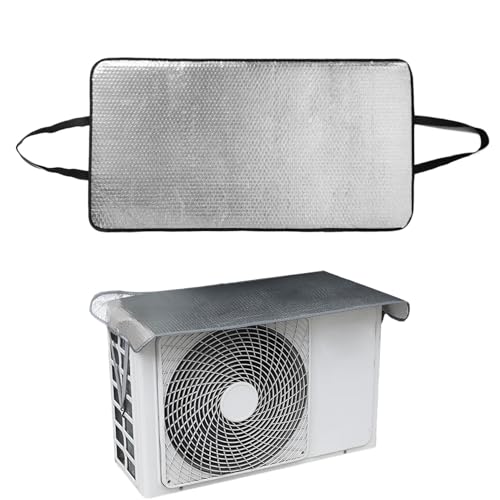 DENGUJD エアコン室外機カバー 95×45cm 大型 アルミ製 3層構造 雨よけ 雪除け 防水 防塵 汚れ対策 省エネ 節電 断熱 保温 遮熱保護 暖房効率アップ 温度上昇 抑える エコ 取付け簡単